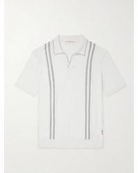 Orlebar Brown - Horton Striped Silk And Cotton-Blend Polo Shirt - Lyst
