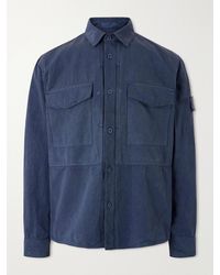 Stone Island - Ghost Garment-Dyed Cotton And Linen-Canvas Overshirt - Lyst