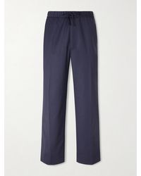Officine Generale - Nilson Wide-Leg Virgin Wool Drawstring Suit Trousers - Lyst