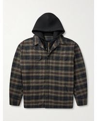 Willy Chavarria - Ganadero mehrlagige Oversized-Hemdjacke aus kariertem Baumwollflanell und Jersey mit Kapuze - Lyst