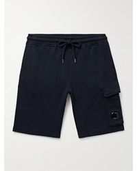 C.P. Company - Shorts cargo a gamba dritta slim-fit in jersey di cotone con logo applicato e coulisse - Lyst