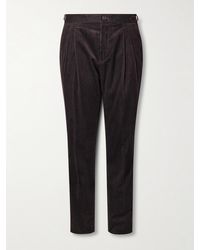 MR P. - Tapered Cotton And Cashmere-blend Corduroy Tuxedo Trousers - Lyst