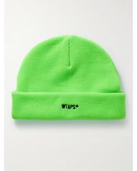 WTAPS - Logo-embroidered Ribbed-knit Beanie - Lyst