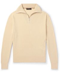 Loro Piana - Akan Ribbed Cashmere And Silk-blend Half-zip Sweater - Lyst