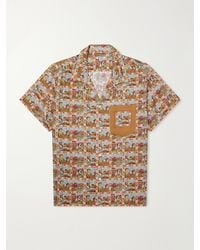 Bode - Cowboy Comic Camp-Collar Printed Silk-Satin Shirt - Lyst