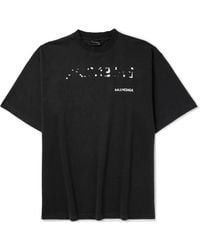 Balenciaga - Hand Drawn Logo-print T-shirt - Lyst