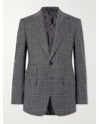 Tom Ford - Shelton Slim-Fit Prince Of Wales Checked Wool And Silk-Blend Suit Jacket - Lyst