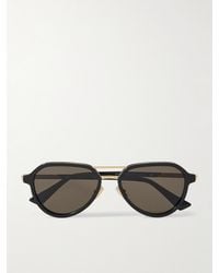 Bottega Veneta - Aviator-Style Recycled-Acetate And-Tone Sunglasses - Lyst