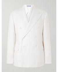Ralph Lauren - Double-Breasted Herringbone Linen Suit Jacket - Lyst