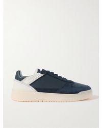 Brunello Cucinelli - Slam Perforated Leather And Suede Sneakers - Lyst