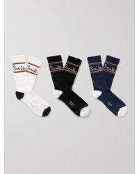 Paul Smith - Set aus drei Paar Socken aus Jacquard-Strick aus einer Baumwollmischung mit Logomotiv und Streifen - Lyst