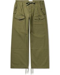 Chimala Wide-leg Cotton-twill Drawstring Cargo Pants - Green