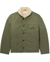 Universal Works - N1 Fleece-lined Cotton-twill Bomber Jacket - Lyst
