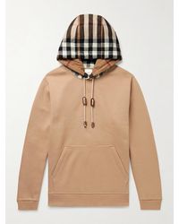 Burberry - Checked Cotton-Blend Jersey Hoodie - Lyst