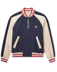 Valentino Garavani - Le Chat De La Maison Logo-Appliquéd Two-Tone Virgin Wool And Cotton-Blend Twill Bomber Jacket - Lyst