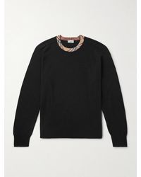 Burberry - Pullover aus Wolle mit kariertem Jacquard-Besatz - Lyst