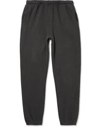 Les Tien Tapered Garment-dyed Cotton-jersey Sweatpants - Gray