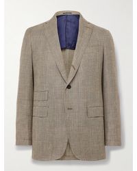 Sid Mashburn - Virgil No.2 Slim-Fit Prince Of Wales Checked Cotton, Silk And Linen-Blend Hopsack Blazer - Lyst