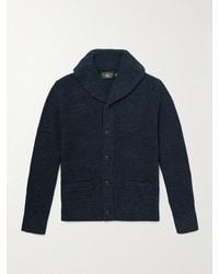 RRL - Shawl-Collar Ribbed Cotton Cardigan - Lyst