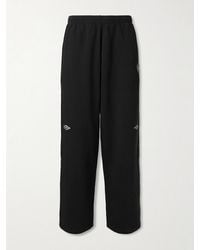 Balenciaga - Wide-Leg Logo-Print Appliquéd Cotton-Jersey Sweatpants - Lyst