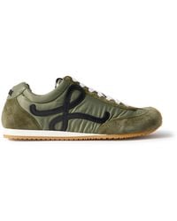Loewe - Ballet Runner 2.0 Logo-Appliquéd Shell, Suede And Leather Sneakers - Lyst