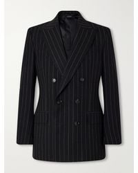 Tom Ford - Double-Breasted Pinstriped Wool-Twill Suit Jacket - Lyst