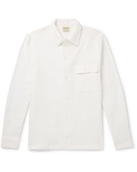 De Bonne Facture - Honeycomb-knit Cotton And Linen-blend Shirt - Lyst