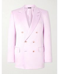 Tom Ford - Double-Breasted Silk-Gabardine Blazer - Lyst