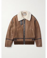 Loewe - Leather-Trimmed Shearling Jacket - Lyst