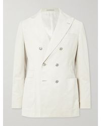 Brunello Cucinelli - Double-breasted Cotton-corduroy Suit Jacket - Lyst