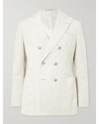 Brunello Cucinelli - Double-breasted Cotton-corduroy Suit Jacket - Lyst