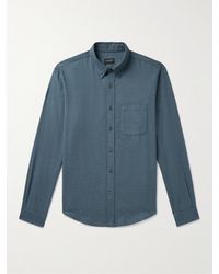 Club Monaco - Slim-fit Button-down Collar Puppytooth Cotton-flannel Shirt - Lyst