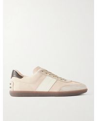 Tod's - Tabs Suede And Leather-Trimmed Nubuck Sneakers - Lyst