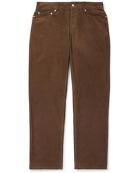 Officine Generale - James Slim-Fit Straight-Leg Cotton-Corduroy Trousers - Lyst