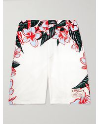 Valentino Garavani - Sun Surf Straight-Leg Floral-Print Cotton-Poplin Bermuda Shorts - Lyst