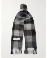 Acne Studios - Strickschal mit Karomuster und Fransen - Lyst