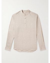 Agnona - Grandad-collar Linen Shirt - Lyst