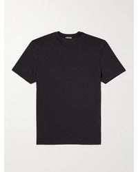 Tom Ford - T-shirt in jersey di lyocell e misto cotone con logo ricamato - Lyst