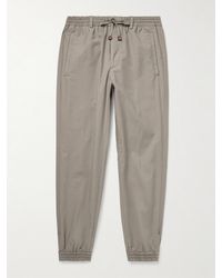 Slowear - Teknosartorial Slim-Fit Tapered Cotton-Blend Poplin Drawstring Trousers - Lyst