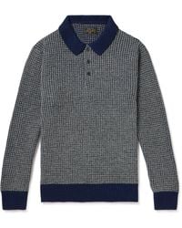 Beams Plus - Waffle-knit Wool Polo Sweater - Lyst