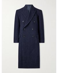 Bode - Waldorf Double-Breasted Pinstriped Virgin Wool Coat - Lyst