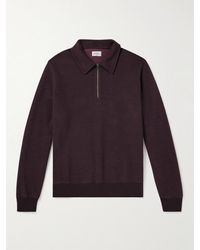 Hartford - Cotton-blend Jersey Half-zip Sweater - Lyst