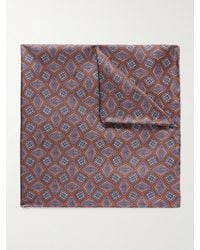 De Petrillo - Printed Silk-Twill Pocket Square - Lyst