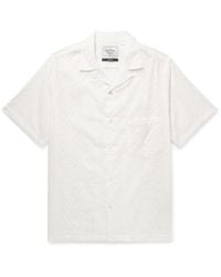 Portuguese Flannel - Santos Convertible-Collar Embroidered Cotton-Voile Shirt - Lyst