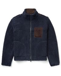 Oliver Spencer - Bembridge Corduroy-trimmed Fleece Jacket - Lyst