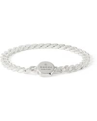 Gucci - Logo-engraved Sterling Silver Chain Bracelet - Lyst