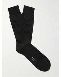 Paul Smith - Ribbed Organic Cotton-Blend Socks - Lyst