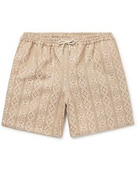 A Kind Of Guise - Volta Straight-leg Linen And Cotton-blend Jacquard Drawstring Shorts - Lyst
