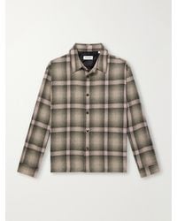 FRAME - Checked Wool-Blend Flannel Overshirt - Lyst