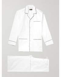 Paul Stuart Cotton-poplin Pyjama Set - White